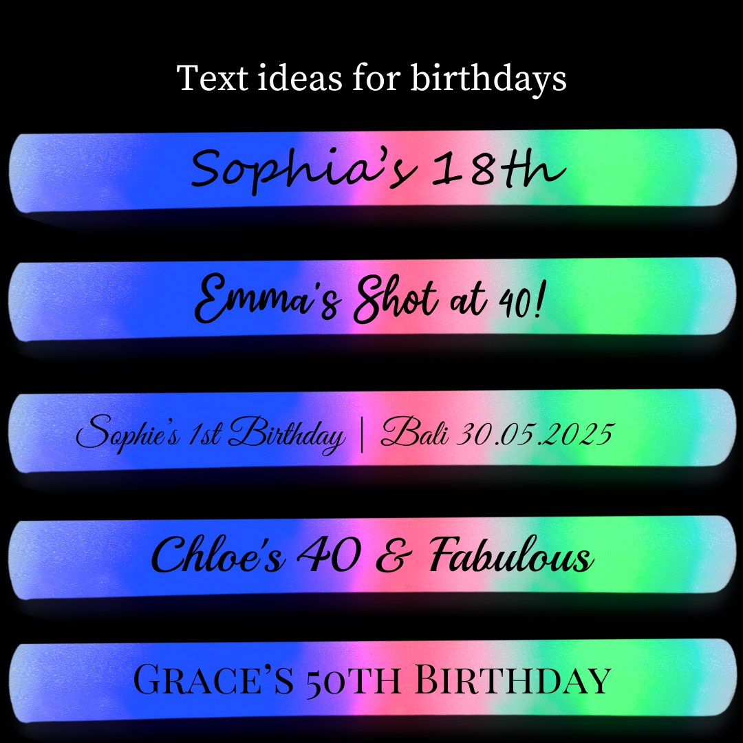 Vemzy Personalised Glow Sticks for Birthday - loved across Australia