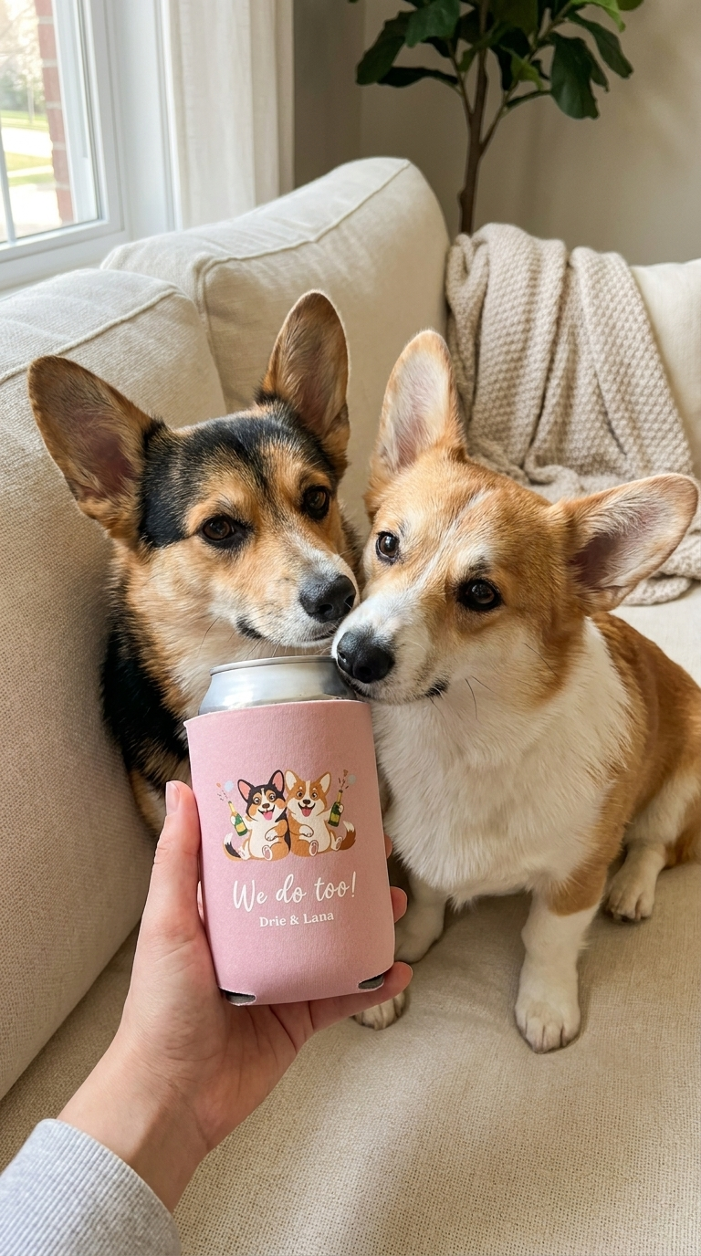 Wedding Stubby Holders · Pet Portrait