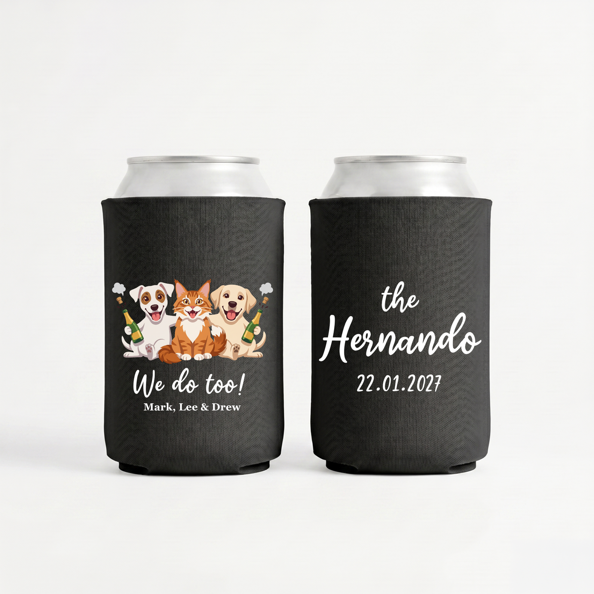 Wedding Stubby Holders · Pet Portrait