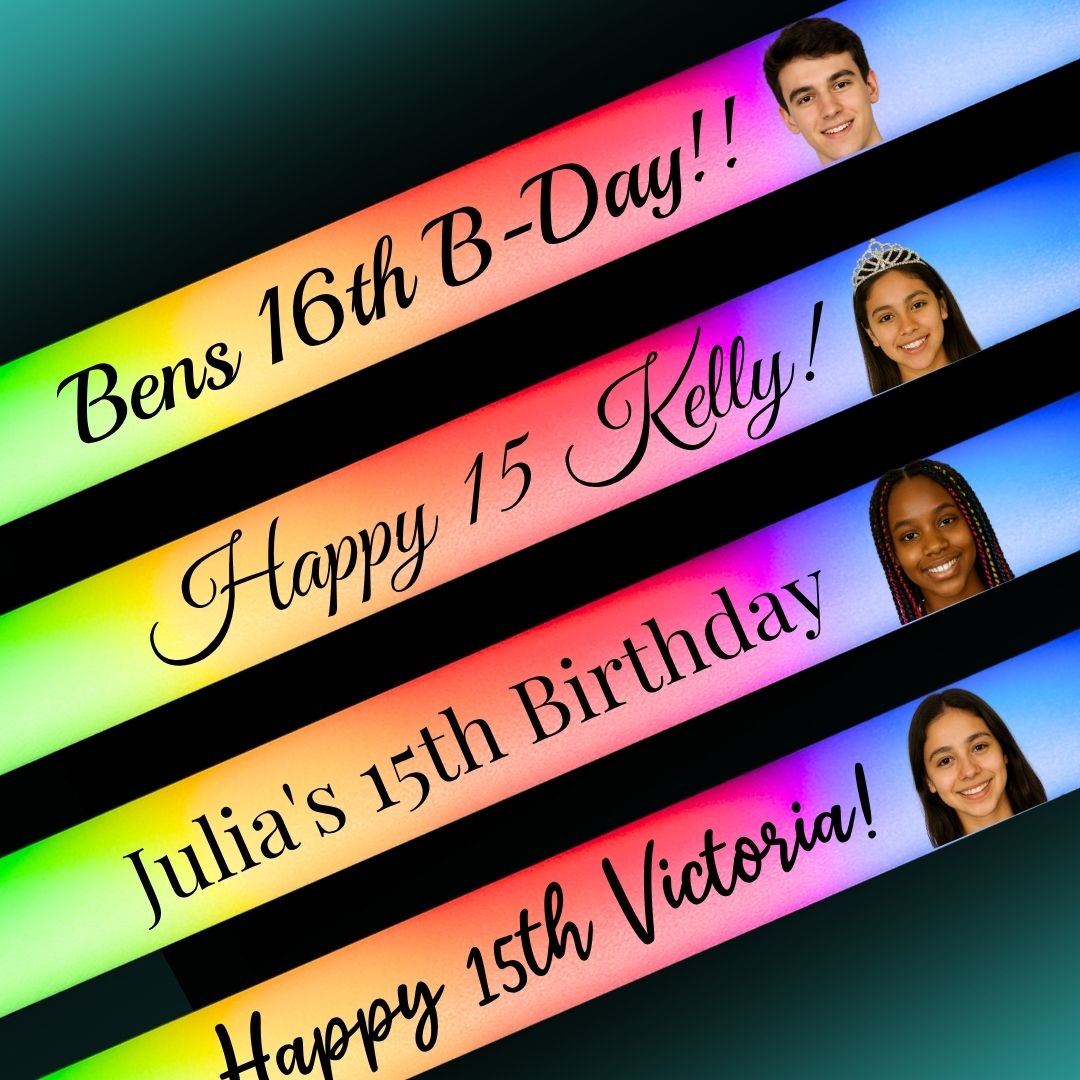 Face Cutout on GlowSticks for Milestone Birthdays