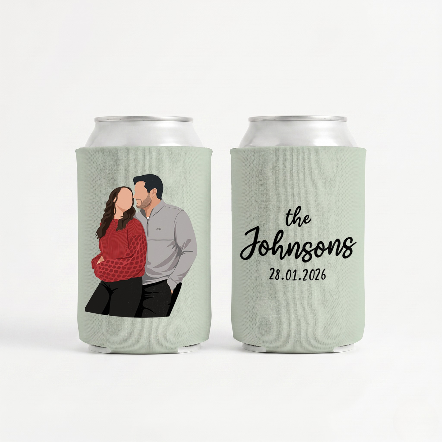 Stubby Holders with minimalist style artwork