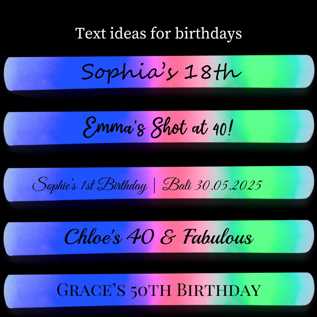 Wedding Glow Sticks - Multiple Font Choices