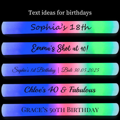 Wedding Glow Sticks - Multiple Font Choices