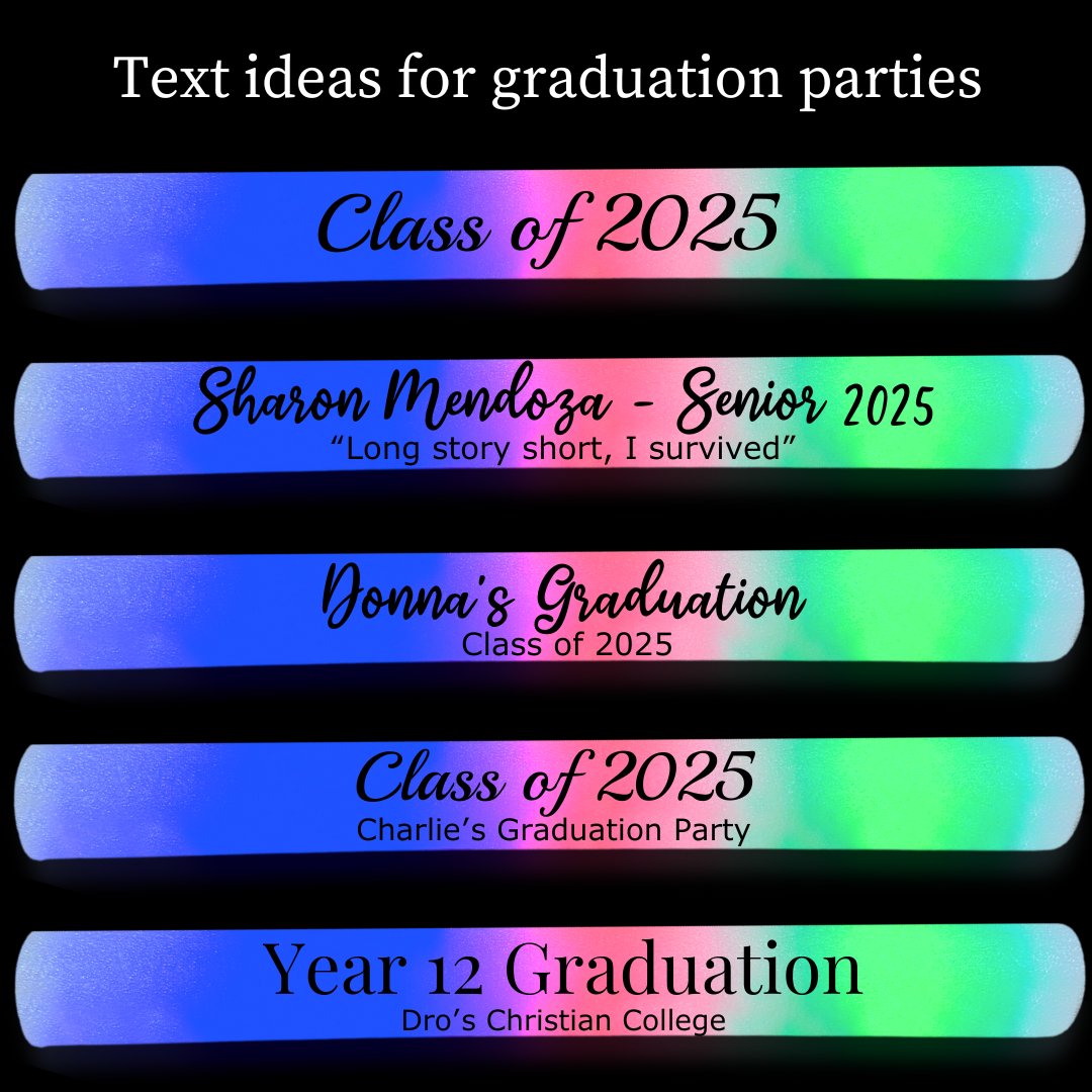 Wedding Glow Sticks - Multiple Font Choices