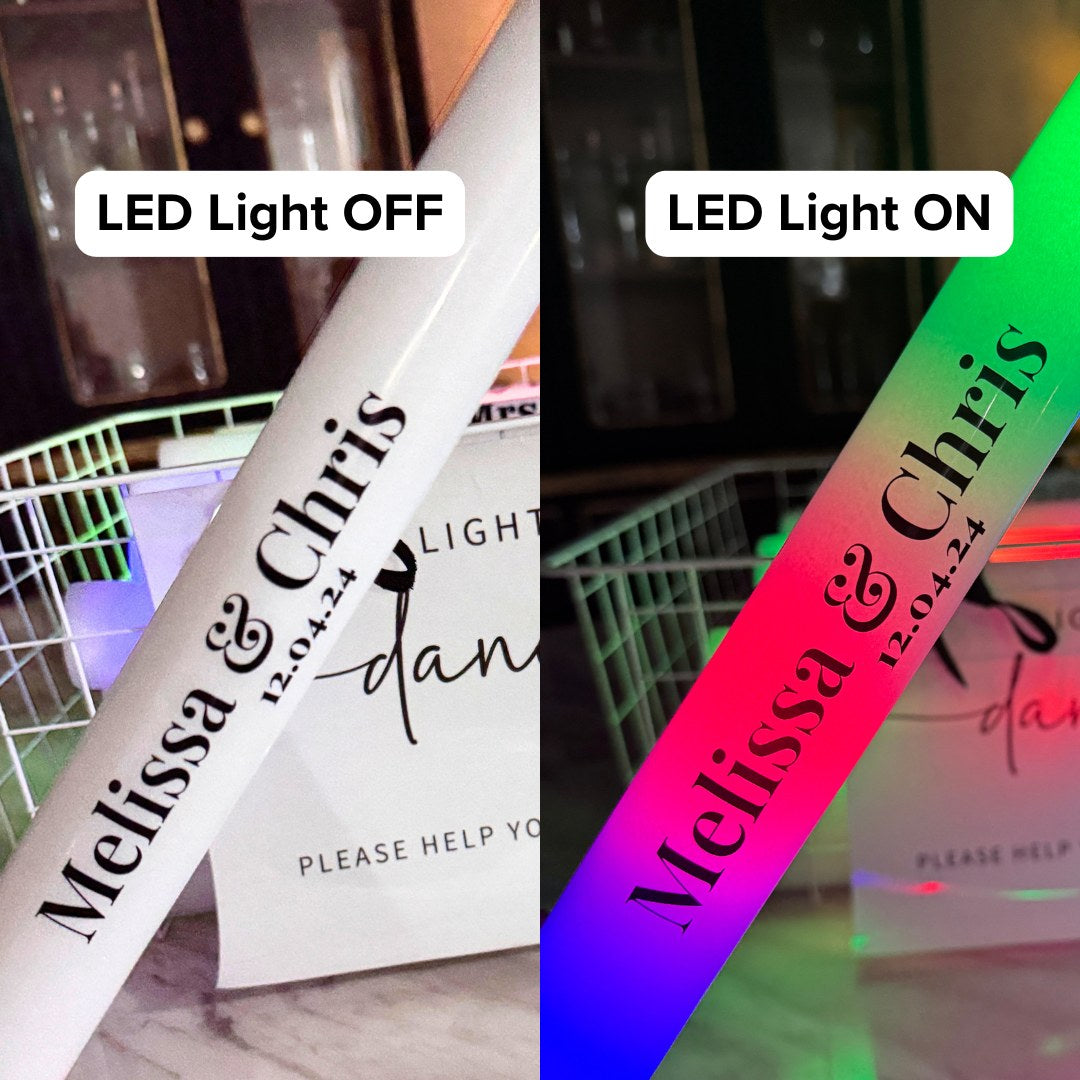 Wedding Glow Sticks - Multiple Font Choices