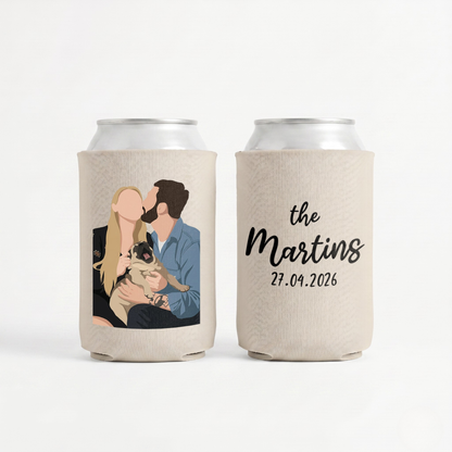 Stubby Holders with minimalist style artwork