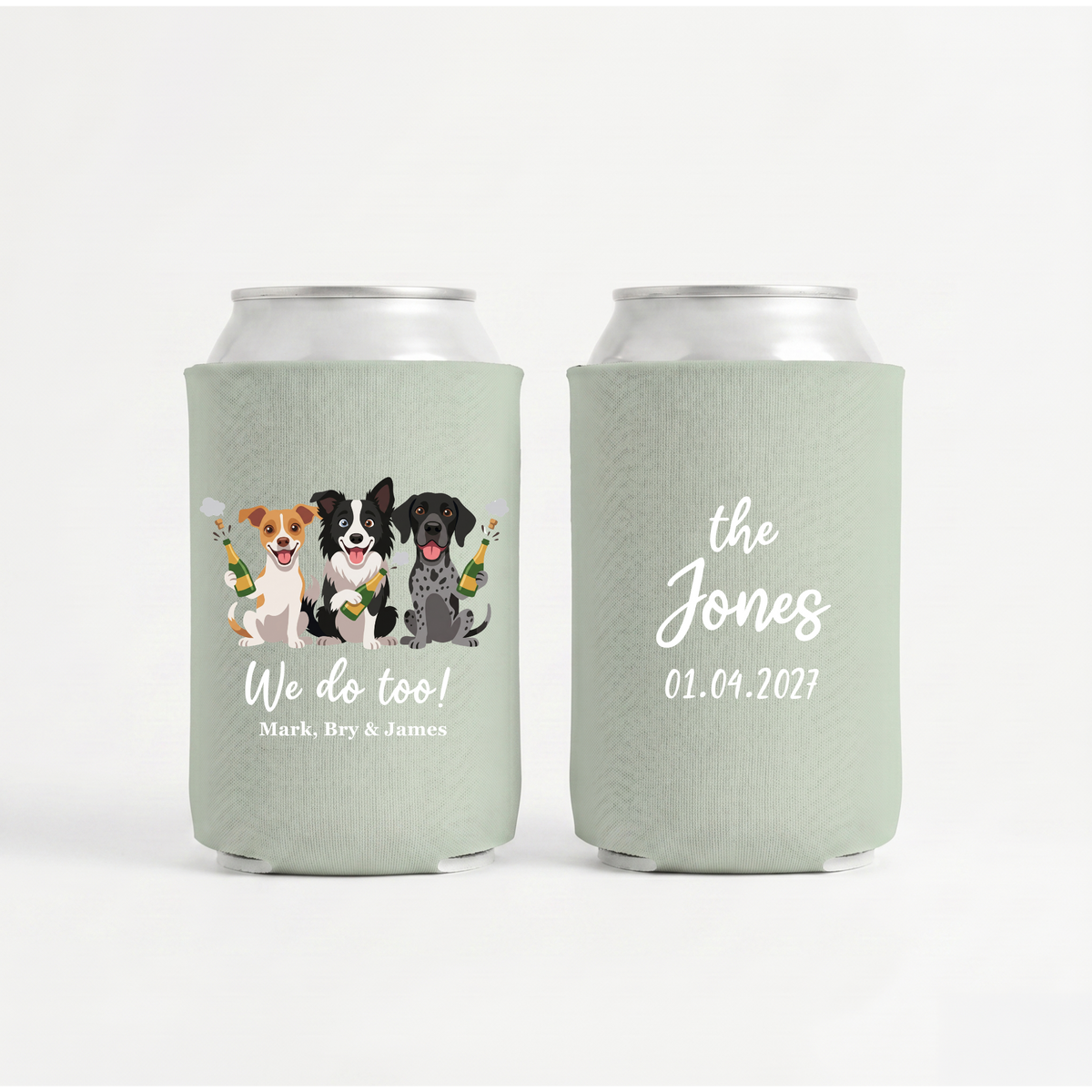 Wedding Stubby Holders · Pet Portrait