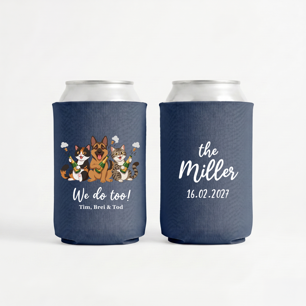 Wedding Stubby Holders · Pet Portrait