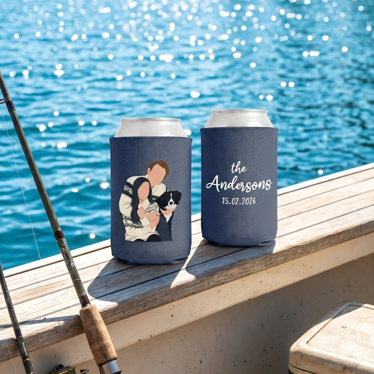Stubby Holders with minimalist style artwork