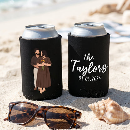 Stubby Holders with minimalist style artwork