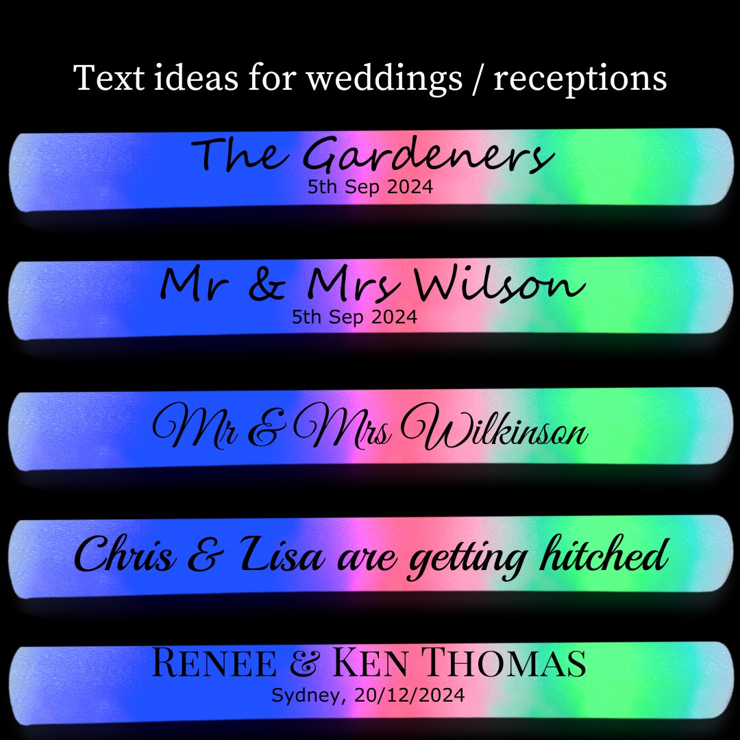 Vemzy Top-rated Personalised Glow Sticks for Wedding