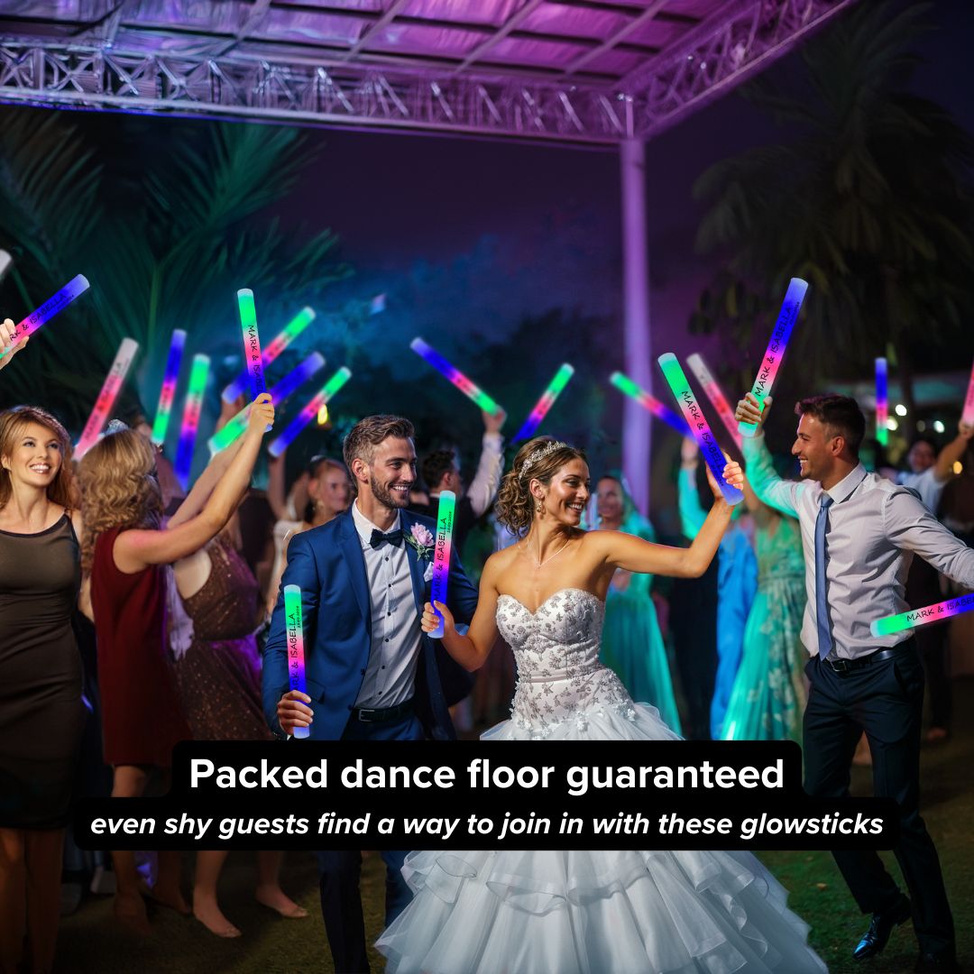 Best Personalised glow sticks for Weddings - 5-Star Quality
