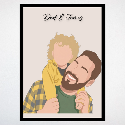 Father's Day Gift - Minimalist style artistic portrait