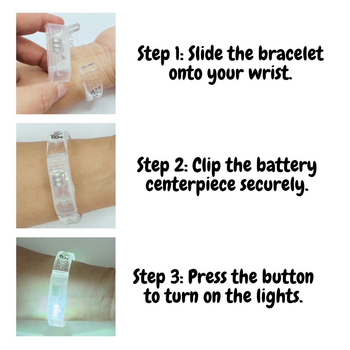 Personalised Multicolour LED Glow Bracelet