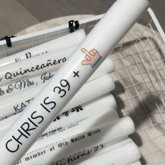 Cheeky custom glow sticks for a hilarious and unforgettable 40th birthday party