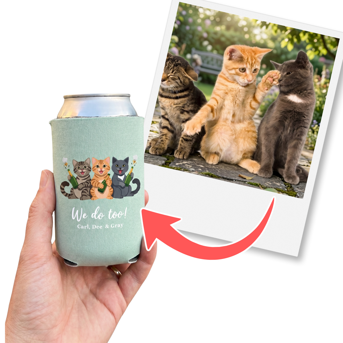 Wedding Stubby Holders · Pet Portrait