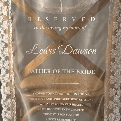Sheer Lace Memorial Sign