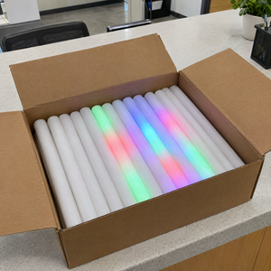Box of LED foam glow sticks delivered to a school office
